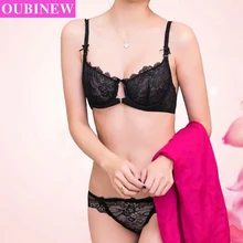 OUBINEW бюстгальтер пуш-ап без бретелек пикантный прозрачный кружевной тонкий бюстгальтер комплект регулируемое нижнее белье наборы для женщин бюстгальтер комплект