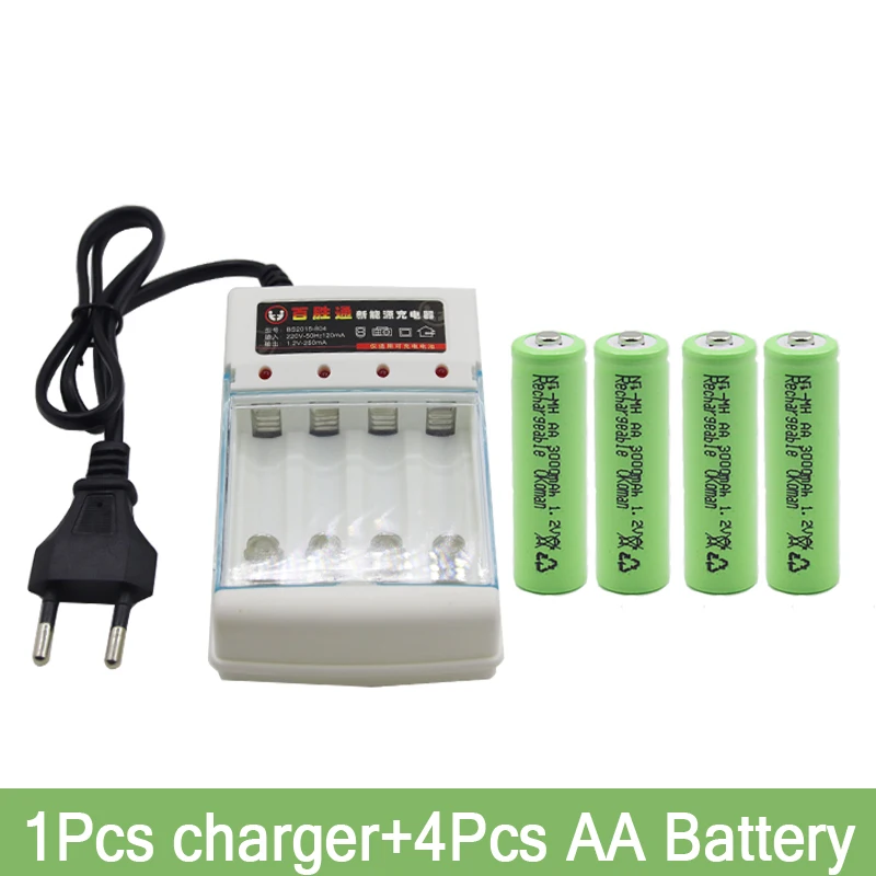 4 шт. Daweikala AA 3000 1 2 V Quanlity аккумуляторная батарея 3000mAh BTY Ni MH 2A + бесплатная