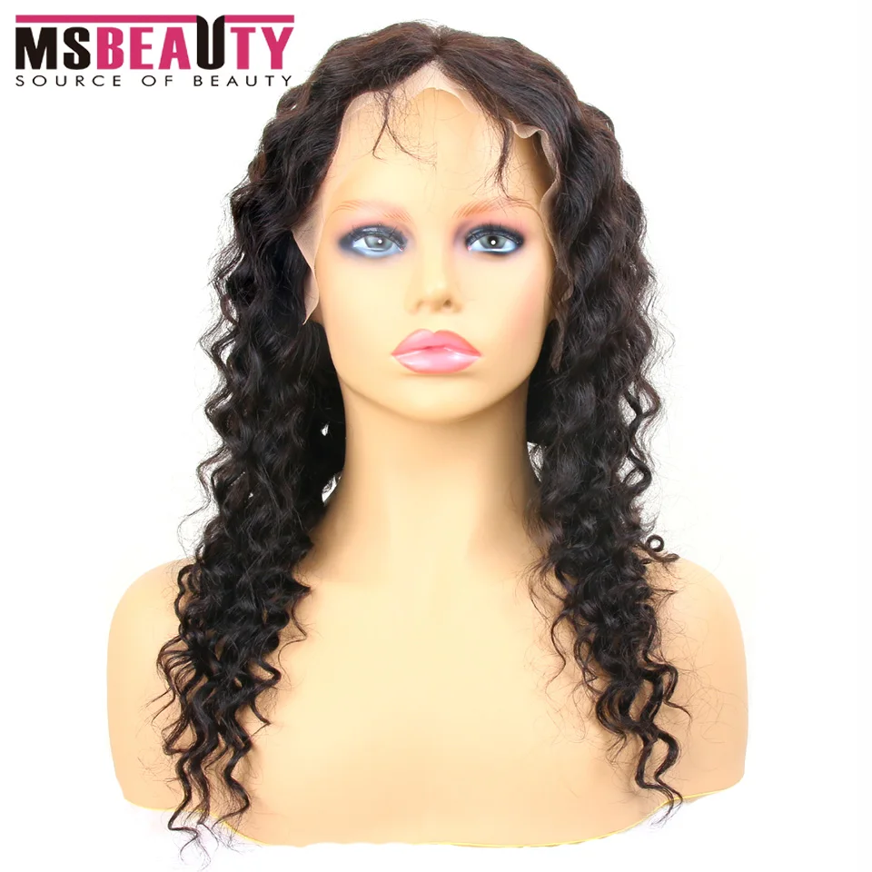 13X4 DEEP WAVE HUMAN HAIR FRONT LACE WIG FOR BLACK WOMEN