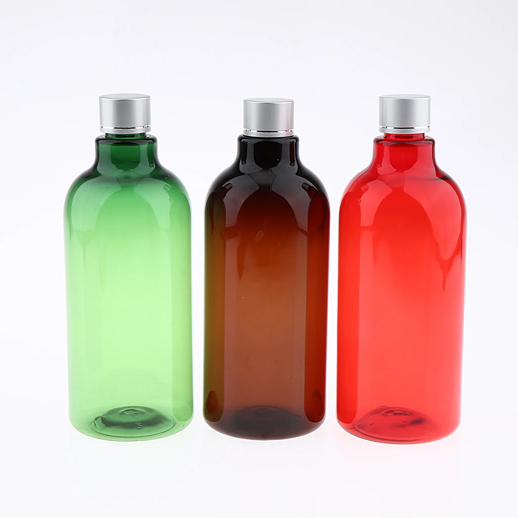 2Pcs BPA-free Empty PET Plastic Travel Lotion Shampoo Storage Bottles Refillable Containers 500mL, 3 Colors Optional