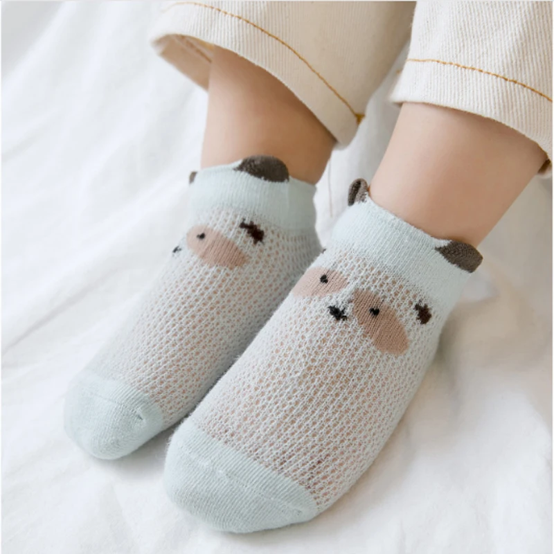 5 пар носков для малышей милые летние сетчатые тонкие хлопковые носки для новорожденных девочек и мальчиков, носки-тапочки для малышей