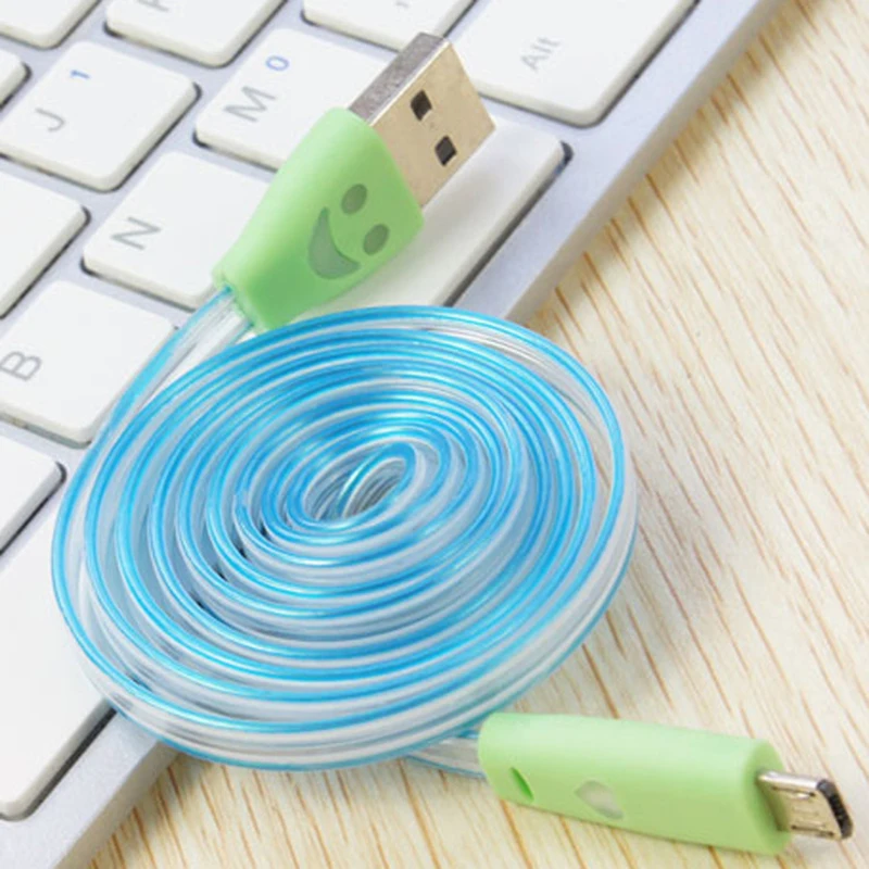 CarXaa 100 سنتيمتر توهج التألق تألق الإضاءة كابل المصغّر usb نوع-c البيانات 2.4A سريع محول الشحن ل فون هواوي Xiaomi ممن لهم