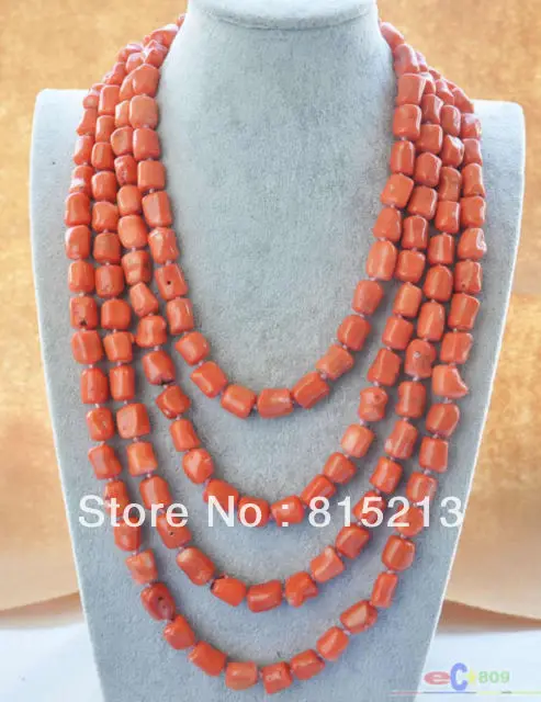 

HOT SELL - HOT22 natural 100" 13x15mm massive pink coral NECKLACE -Top quality free shipping