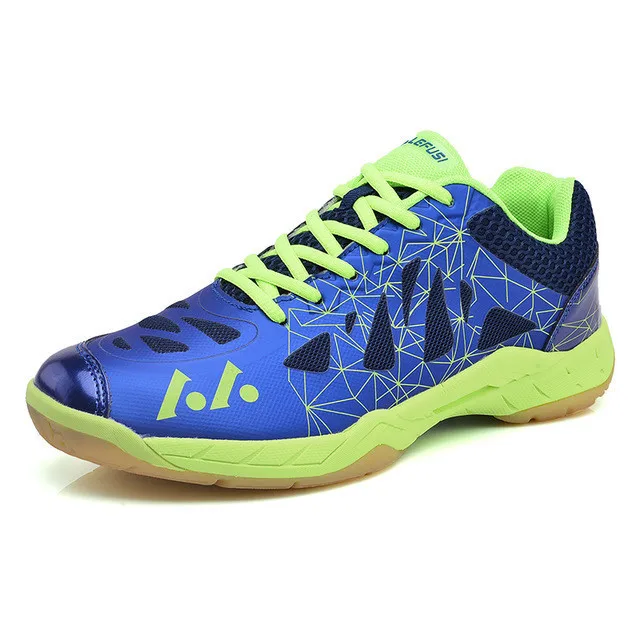 

2018 New Badminton Shoes For Men Breathable Indoor Sport Shoes Lightweight Tenis Badminton Sneakers Blue Green Mens Trainers
