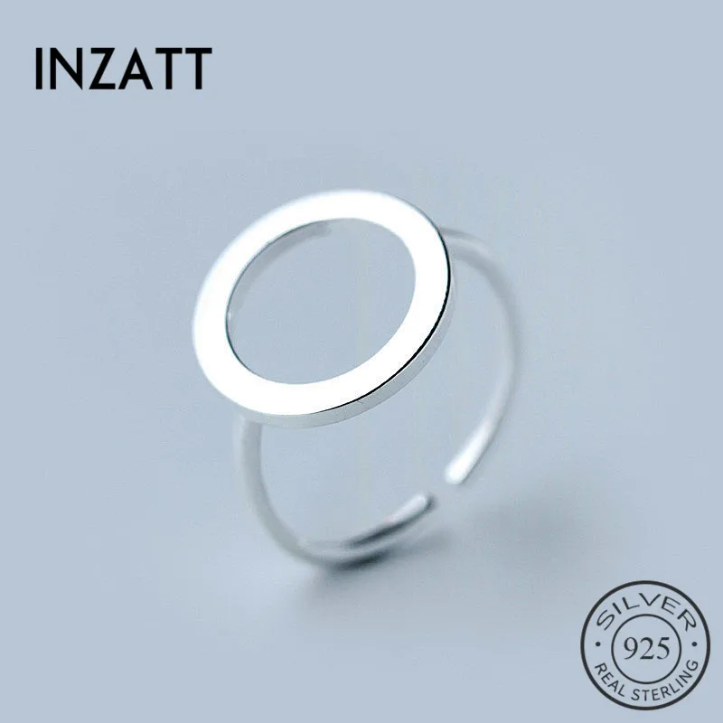 INZATT Personality Charm 925 Sterling Silver Geometric Round Ring For Women Fashion Jewelry Birthday Party Accessories Gift