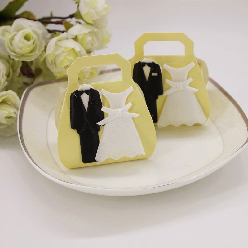

24 pcs / set Creative Bride and Groom Wedding Favor Boxes Gift box Candy box decoracao festa wedding souvenirs
