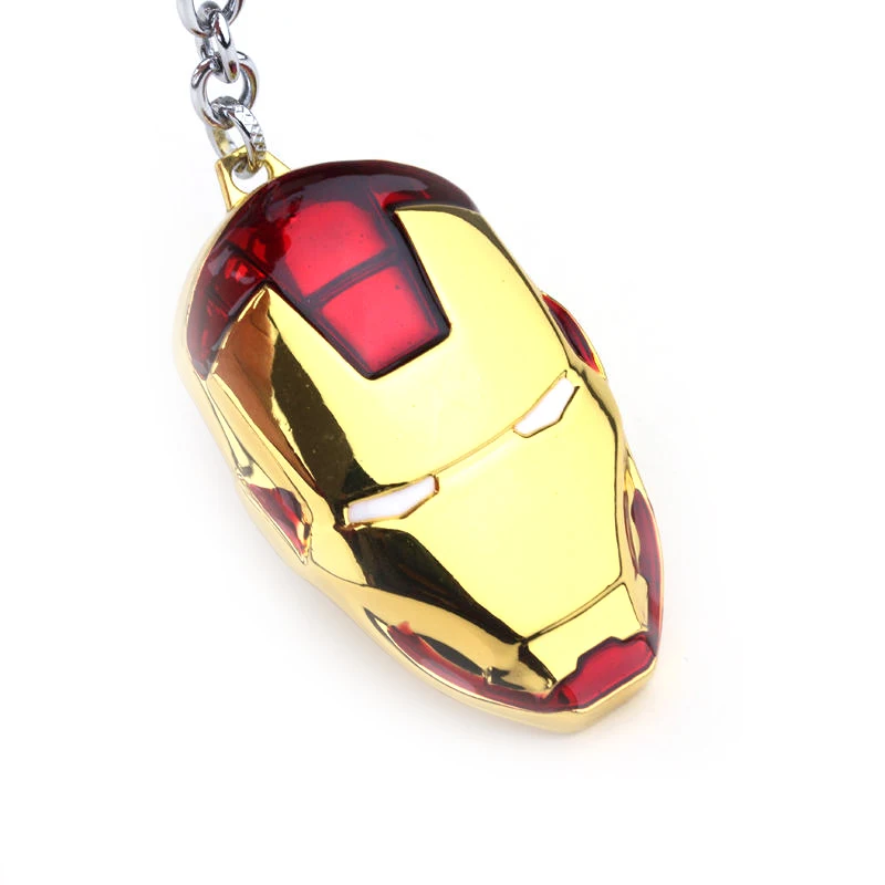 Marvel Super Hero los Vengadores Iron Man máscara llavero 3 colores moda esmalte Metal colgante llavero chaveiro llaveros
