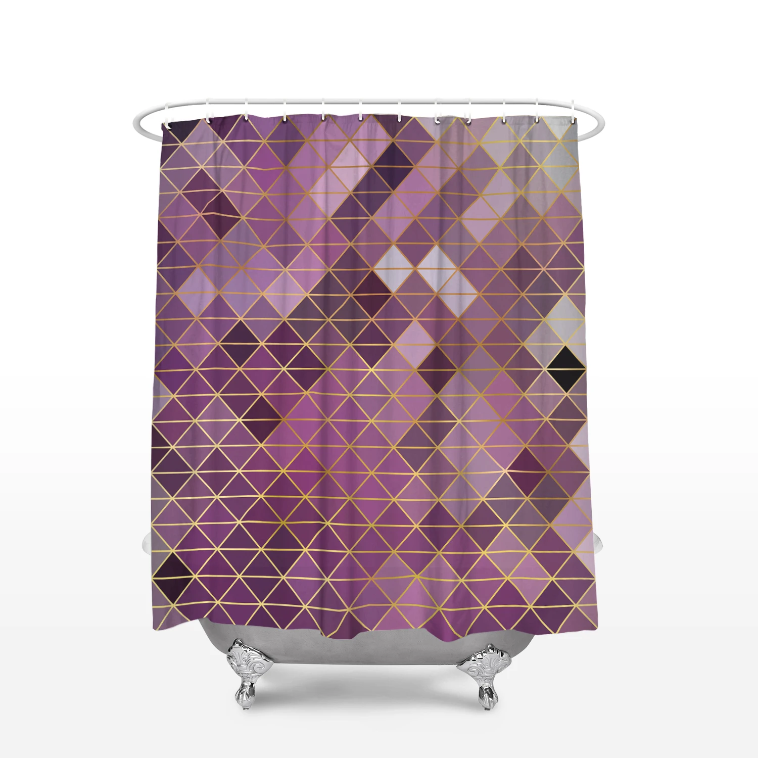 Purple Crystal Geometry Pattern Traditional Pattern Waterproof