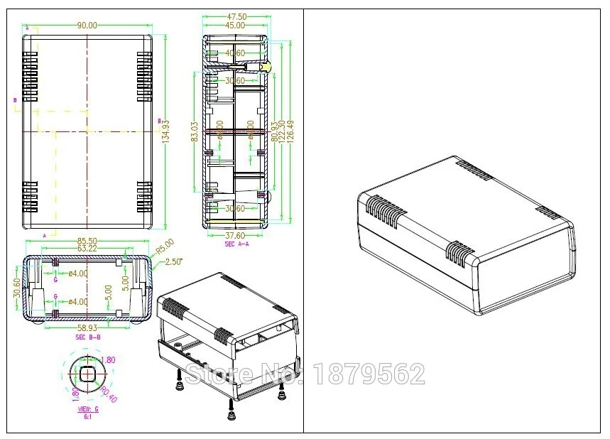 [2 цвета] мм 135*90*45 мм Малый abs пластик проекта Корпус DIY рабочего для электронных распределительная коробка ПЛК блок управления PCB