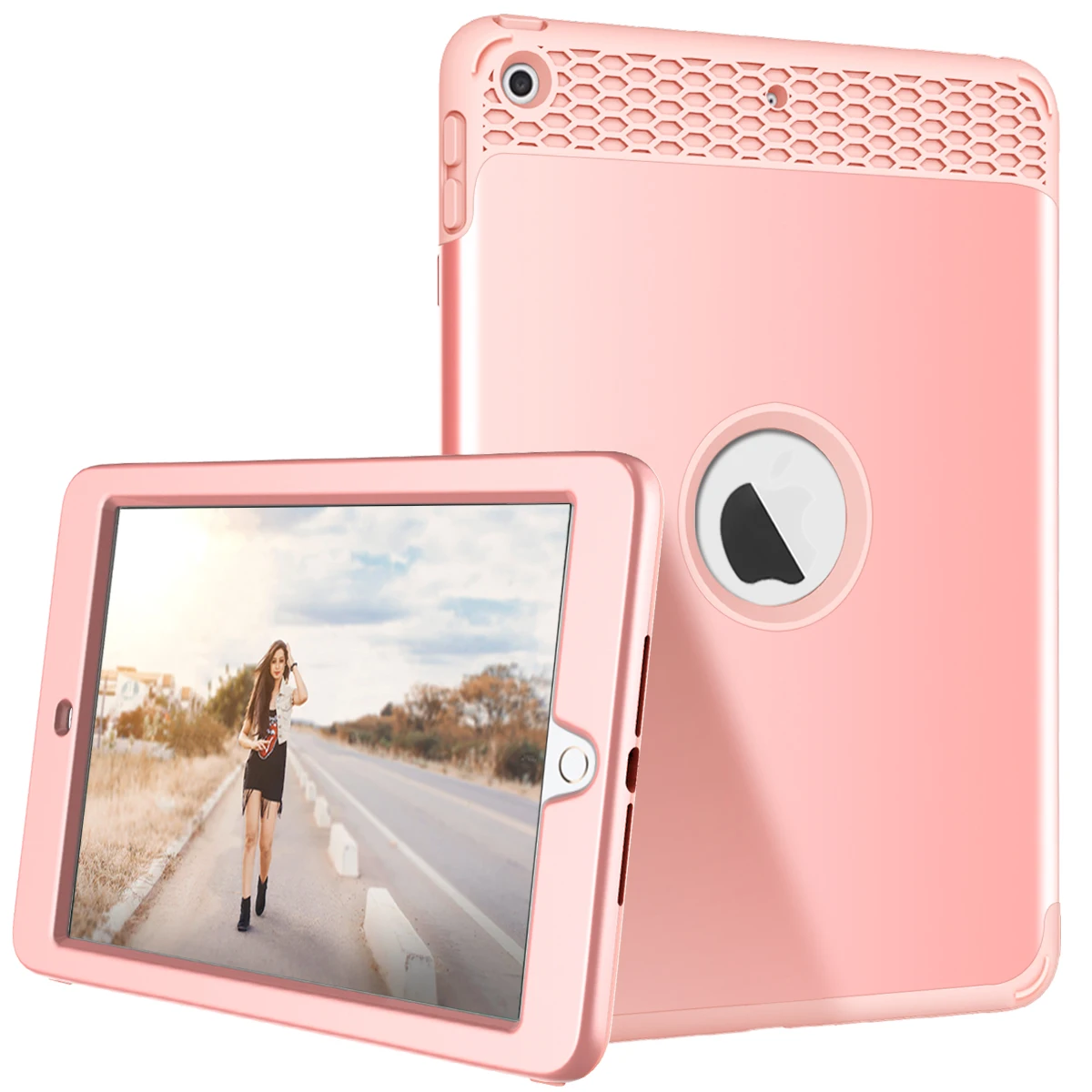 

Case For iPad 9.7" 2017/2018 , Heavy Duty Shockproof High Impact Resistant Rugged Hybrid Three Layer Full Body Protective Cover