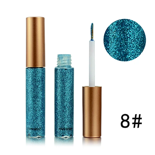 OSHIONER 10 Colors Glitter Liquid Eyeliner Long Lasting Waterproof Shimmer Sparkling Metallic Colorful Eyeliner Pen Eye Shadow - Цвет: 8