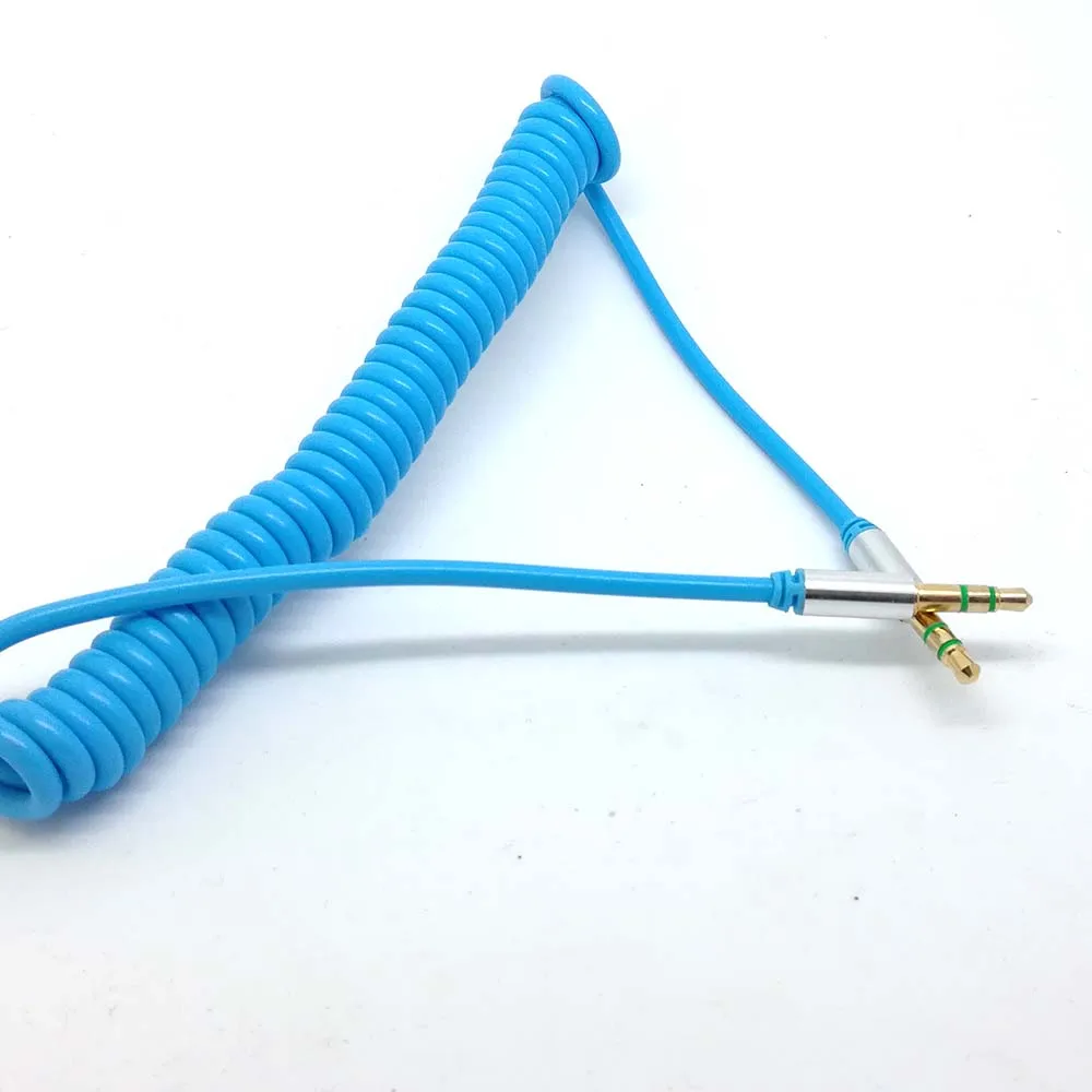 10 قطعة 1 m الربيع ملفوف 3.5 مللي متر مقبس استريو دوامة الربيع الصوت سلك كابل cord_gm