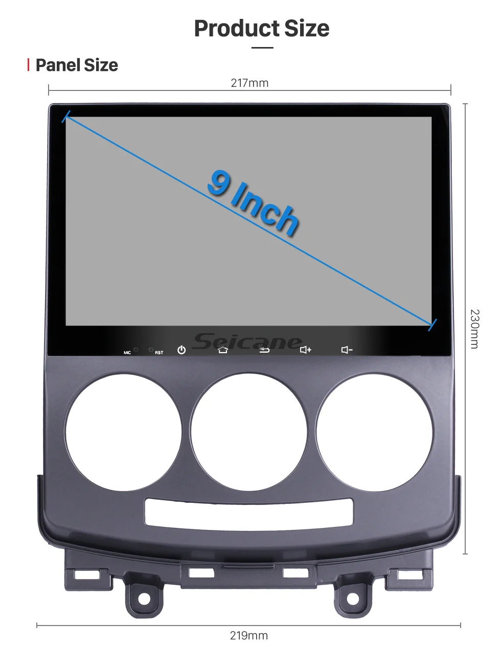 Best Seicane Android 7.1 9 inch full Touchscreen Car GPS Navigation Bluetooth Radio for 2005-2010 Old Mazda 5 with 8 core 32G FM WIFI 22