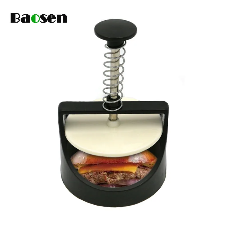 

Baosen 1Pcs Round Shape Hamburger Mold Plastic Meat Beef Maker Grill Burger Press Mold DIY Hamburger Meat Press Kitchen Gadets