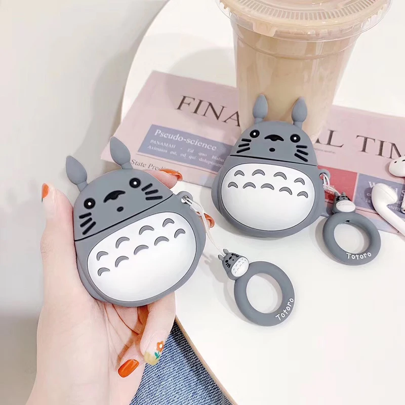 3D мягкий силиконовый чехол для беспроводных наушников Tonari no Totoro зарядки Apple AirPods 1