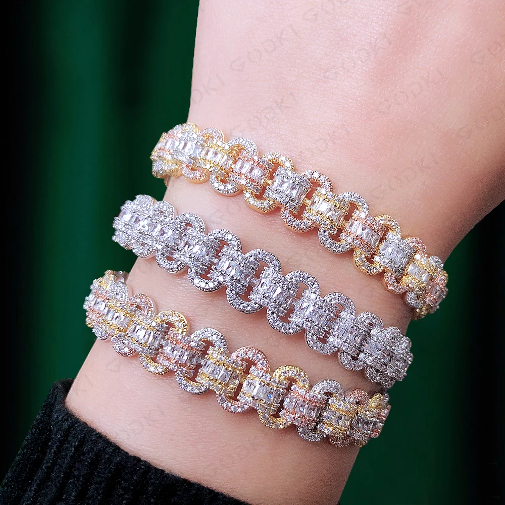 

GODKI Trendy Luxury Stackable Bangle For Women Wedding Full AAA Cubic Zircon Crystal CZ Dubai Silver Bracelet Party Jewelry 2019