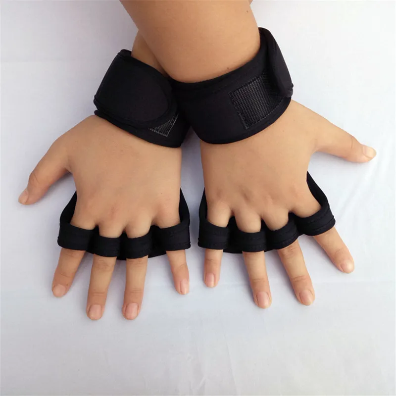 Weight Lifting Gloves Wrist Support Fitness Cross Training Hand Guards Powerlifting Silicone Padding Non-slip Breathable Gloves - Цвет: Women Black M