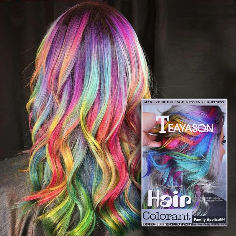 

2pcs=1set Hair Colorant Cream Hair Dye + Dioxygen Milk DIY Hair Coloring 12 Colors Cover Hair Temporary