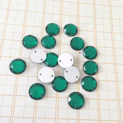 Горячие 500 шт зеленые акриловые Бриллиантовая пуговица клип книга круговой двойное отверстие имитация алмаза 12 мм декоративные швейные