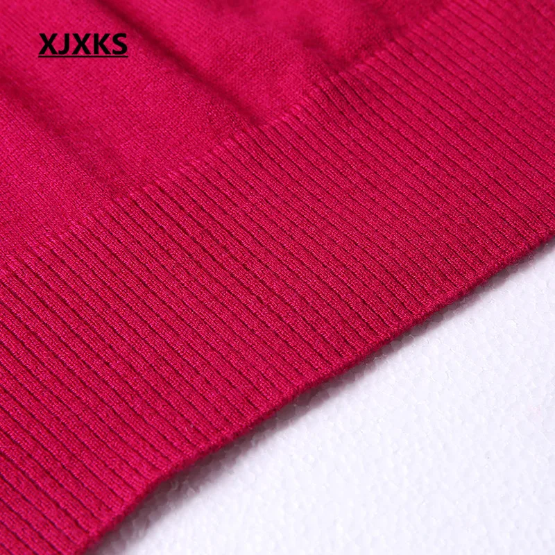 XJXKS сексуальные женские пуловеры и свитеры с v-образным вырезом с цветочной вышивкой и бисером размера плюс Удобный джемпер