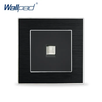 

RJ45 Computer Socket Network Data Sockets Wallpad Luxury Satin Metal Panel Electric Wall Socket Electrical Outlets For Home