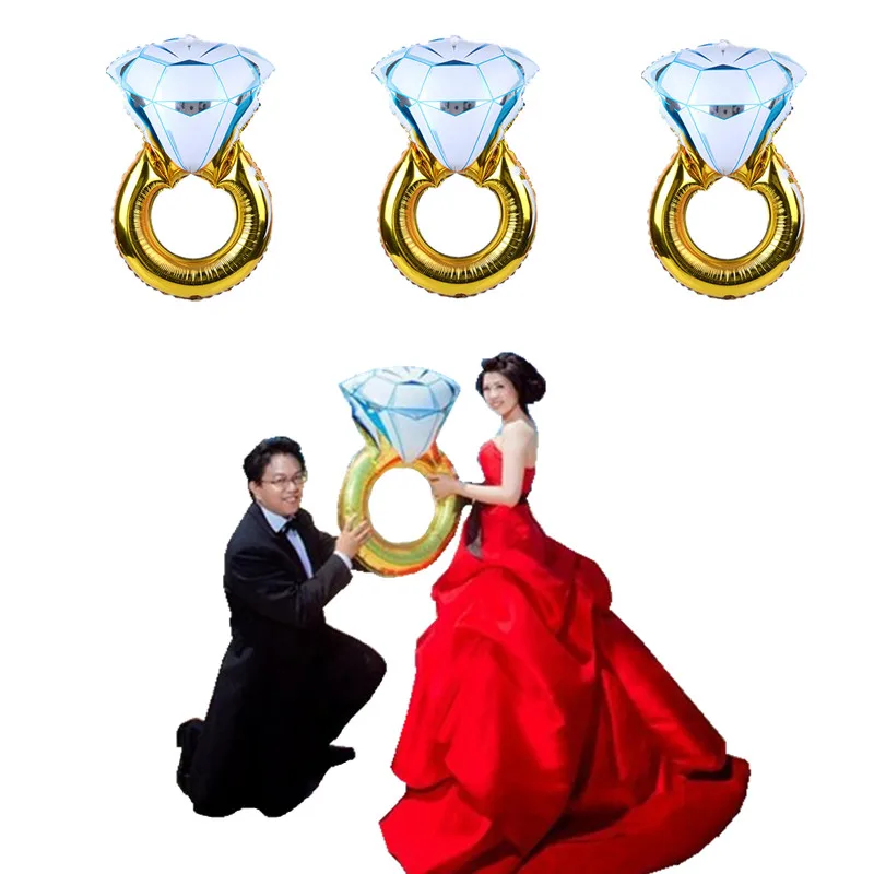 

54x84cm Diamond Ring Balloon Engagement Bride Ring Aluminium Foil Balloon Marriage Wedding Valentine DIY Layout Decorations