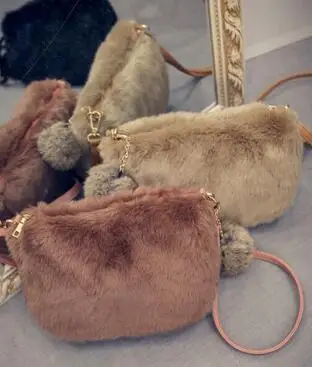 

Winter new fashion fur handbags Korean version of the lovely hairy rabbit bag