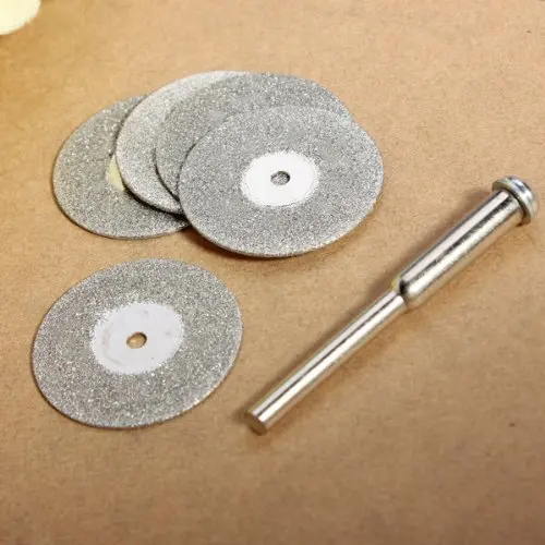 

10PCS 20mm Emery Mini Diamond Cutting Discs Drill Bit + 2 Mandrel for dc motor use for Dremel Free shipping high quality