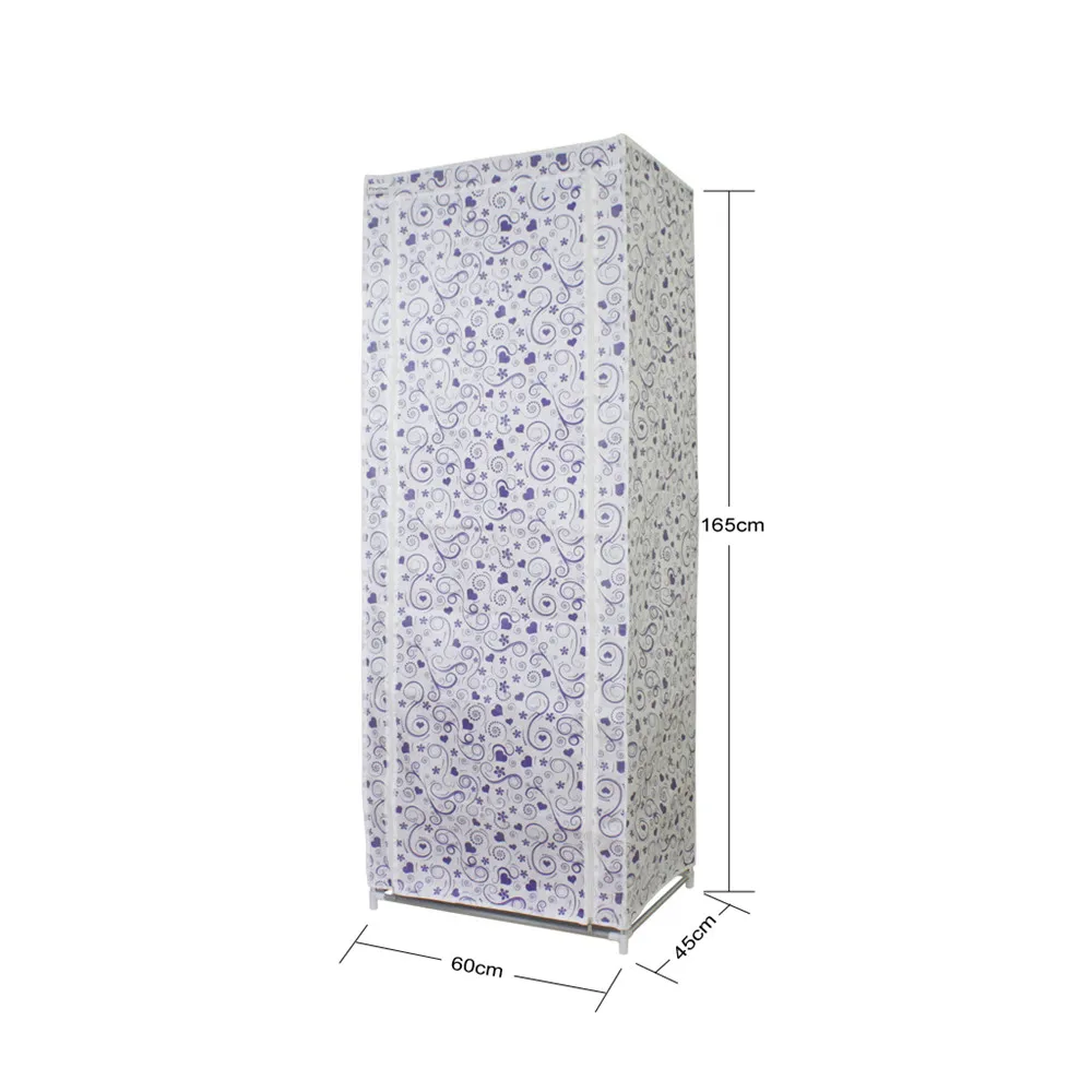 Finether Polycotton Single Wardrobe,cloth anti-dust Reinforced Steel Frame Easy Disassembly Combination Wardrobe Storage Folding9