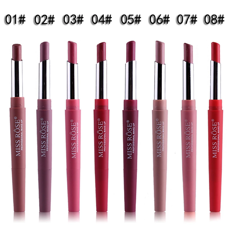 

1 Pcs 2 in 1 Double-ends Lipstick Lipliner Pencil Waterproof Moisturizing Cosmetics Long Lasting JIU55