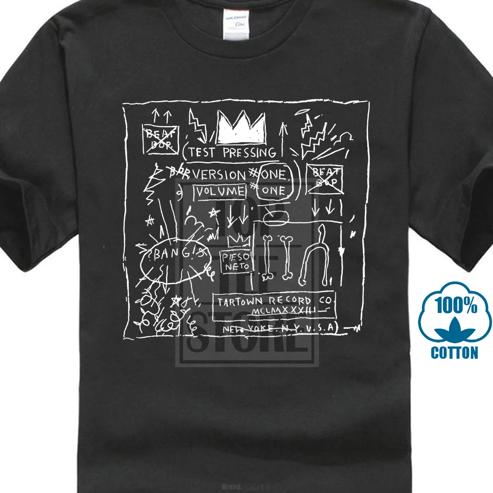 Новые популярные джинсы Michel Basquiat Crown Warhol мужские черные футболки Размер S