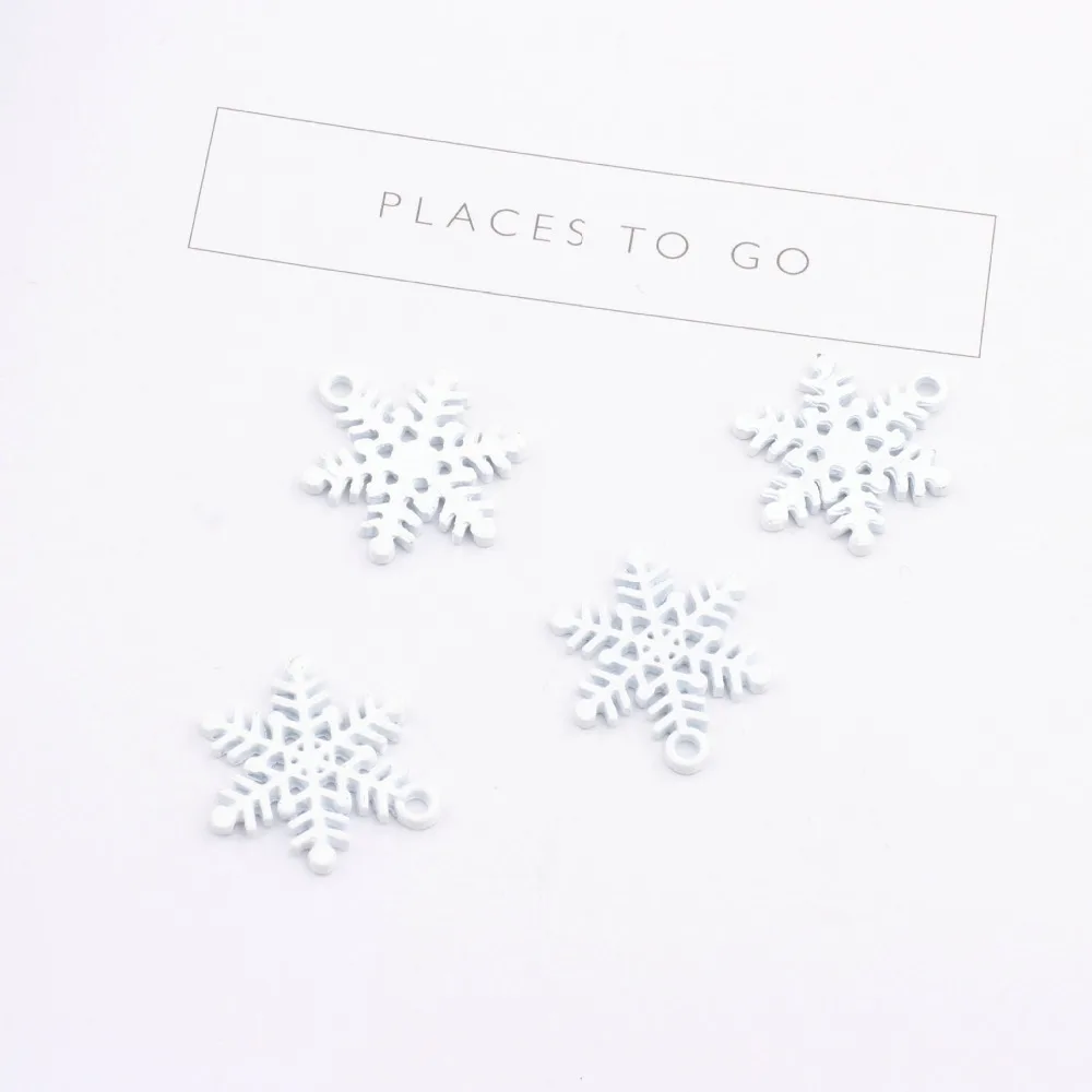 

Mini Order 10pcs 17*19MM Enamel Alloy Snowflake Charms DIY Jewelry Findings Ornament Accessories Necklace Earring Pendants