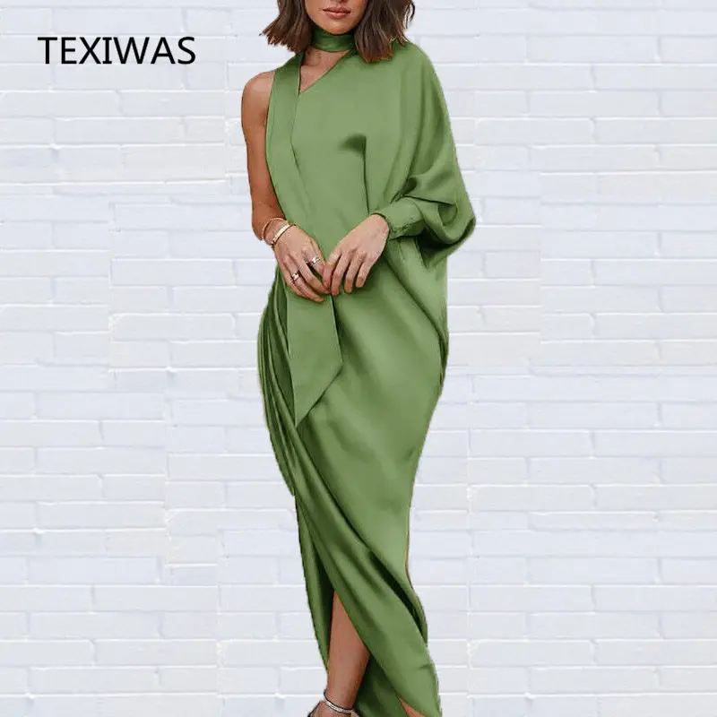 

TEXIWAS Autumn dress Vintage Elegant dress Women Maxi Long Party Dress Female Vestidos streetwear