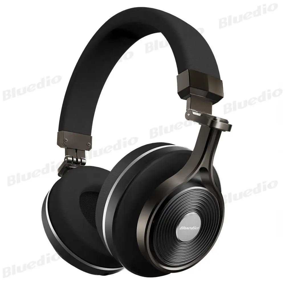 Bluedio T3 плюс Bluetooth наушники беспроводные 3D стерео MP3 музыкальный плеер HIFI Спортивная гарнитура Micro SD Bluetooth наушники - Цвет: Черный