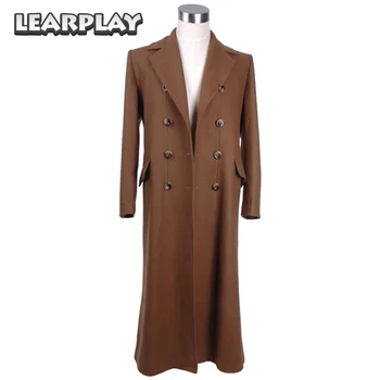 

Doctor Who Brown Long Trench Coat Cosplay Costume Wool Version Men's Suits
