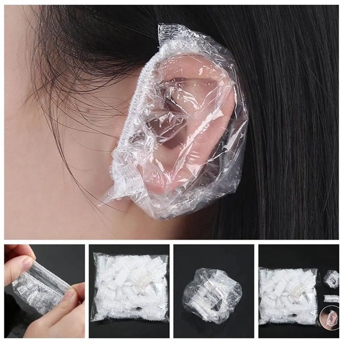 

50/100pcs Waterproof Disposable Ear Cover Bath Shower Salon Ear Protector Cover Caps One-off Earmuffs Hair Dyeing Tool