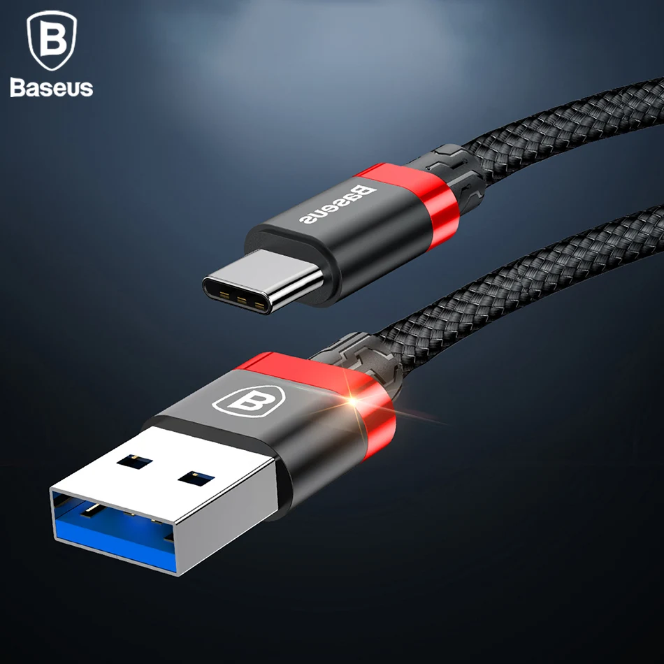 Baseus USB Type C Cable For Samsung Galaxy S9 S8 Plus Note8 USB 3.0