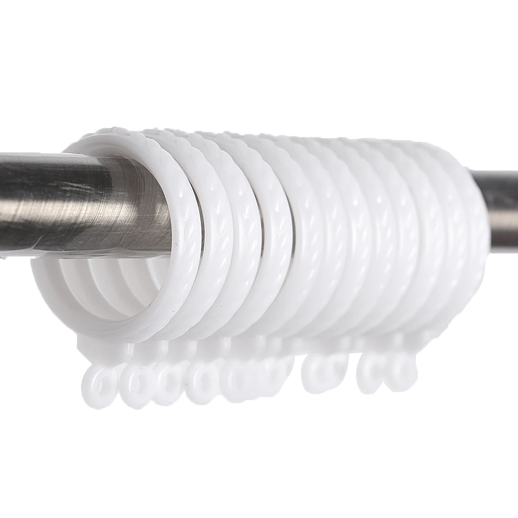 12Pcs Ancient Rome Curtain Rod Ring Hook Eyelet Shower Curtain Hook Panel Hanger - 35mm Silent Sliding Hook for Home Bathroom