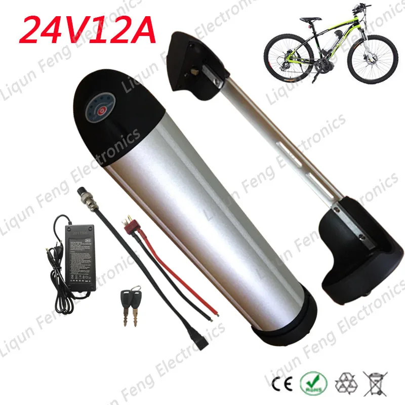 Free Shipping E bike Battery 24V 12AH 350W Lithium Scooter Battery Pack