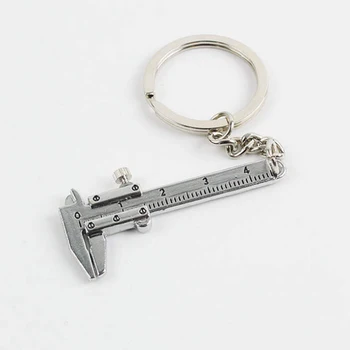 

20pcs/Lot Metal Practical Vernier Caliper Keychain Nonius Keyring Functional Vernier Scale Key Chain Slide Caliper Key Rings