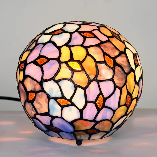 Spherical Stained Glass Decorative Night Lamp Light