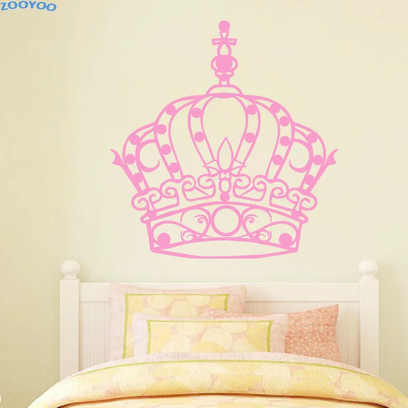 ZOOYOO Beautiful Princess Crown Wall Sticker Art Murals Home Decor