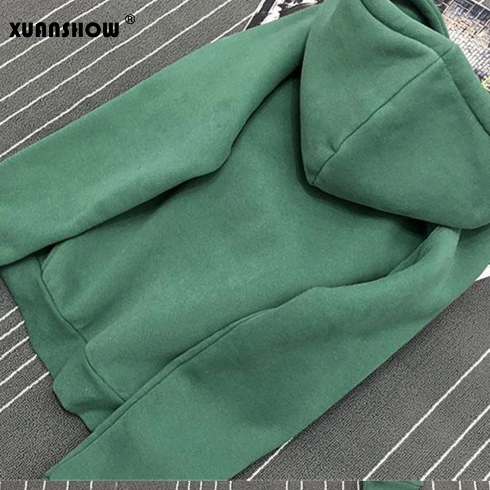 Женская толстовка XUANSHOW модные женские топы с надписью OH YES толстовки капюшоном и