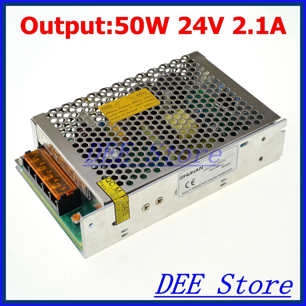 

leds-mall Led driver 50W 24V 2.1A Single Output 50W  Adjustable Switching power supply  for LED Strip light  AC-DC Converter