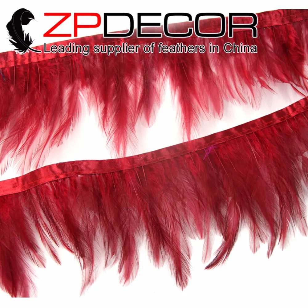 ZPDECOR 5-6 дюймов (12 5-15 см) Высшее качество окрашенная бордовый Куриные шеи Плюмаж