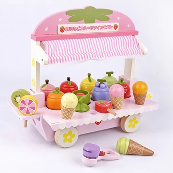 

Promotion！Hot Wooden Toy Pretend Play Toy Simulation Magnetic Ice Cream Colourful Kitchen Food Baby Toy Food Birthday D168