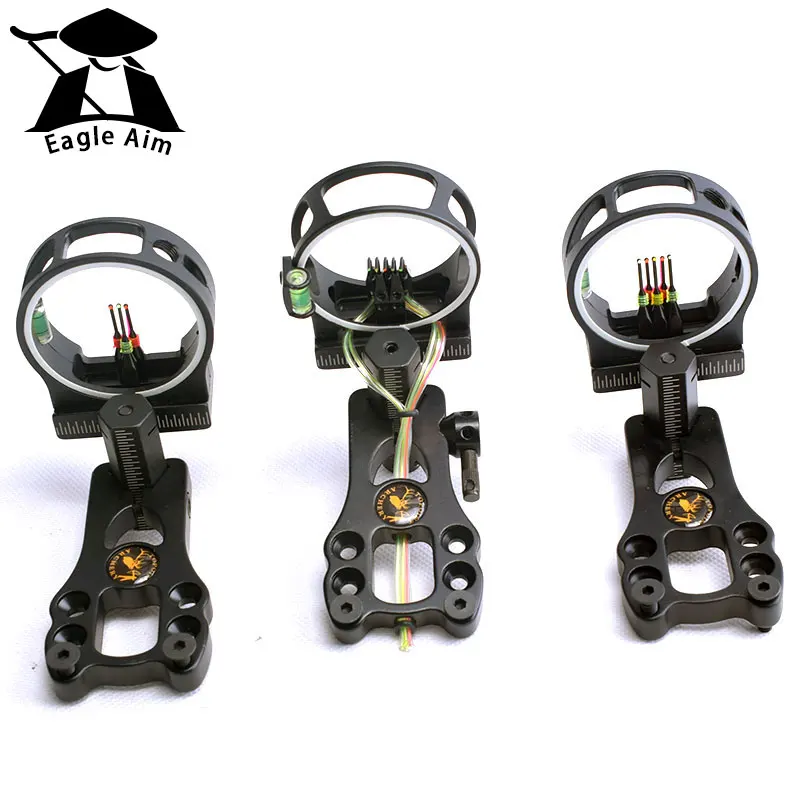 

Hunting 5 pin Compound Bow Sight with LED Light 0.029" Fiber Brass Pin CNC Machined Bow Sight With LED Sight Light