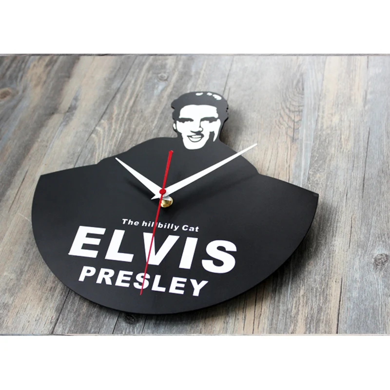 Orologio da parete in vinile con orologio da parete con orologio da parete design vintage decorazione della parete orologio orologio da parete design retr/ò decorazione a parete Elvis Presley