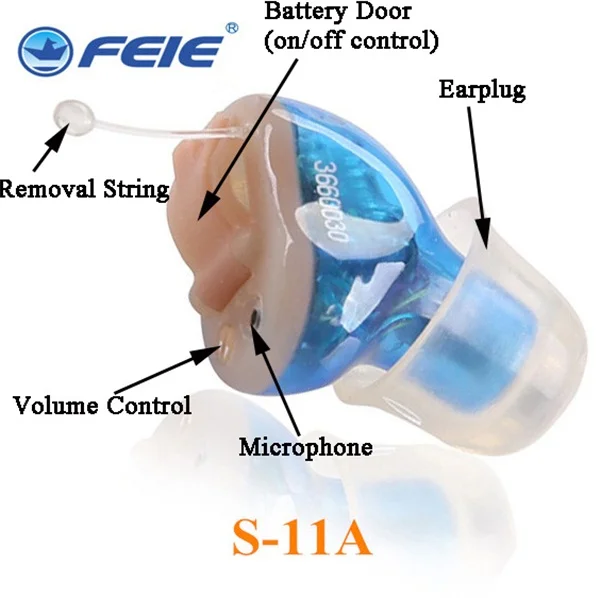 Мини невидимый внутриканальный слуховой аппарат цифровой слуховой аппарат для пожилых людей с A10 батареей Audifonos Para Sordos S-11A