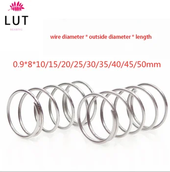 

10pcs 304 stainless steel spring pressure spring short compression spring Wire diameter 0.9* outside diameter 8* length 10-50